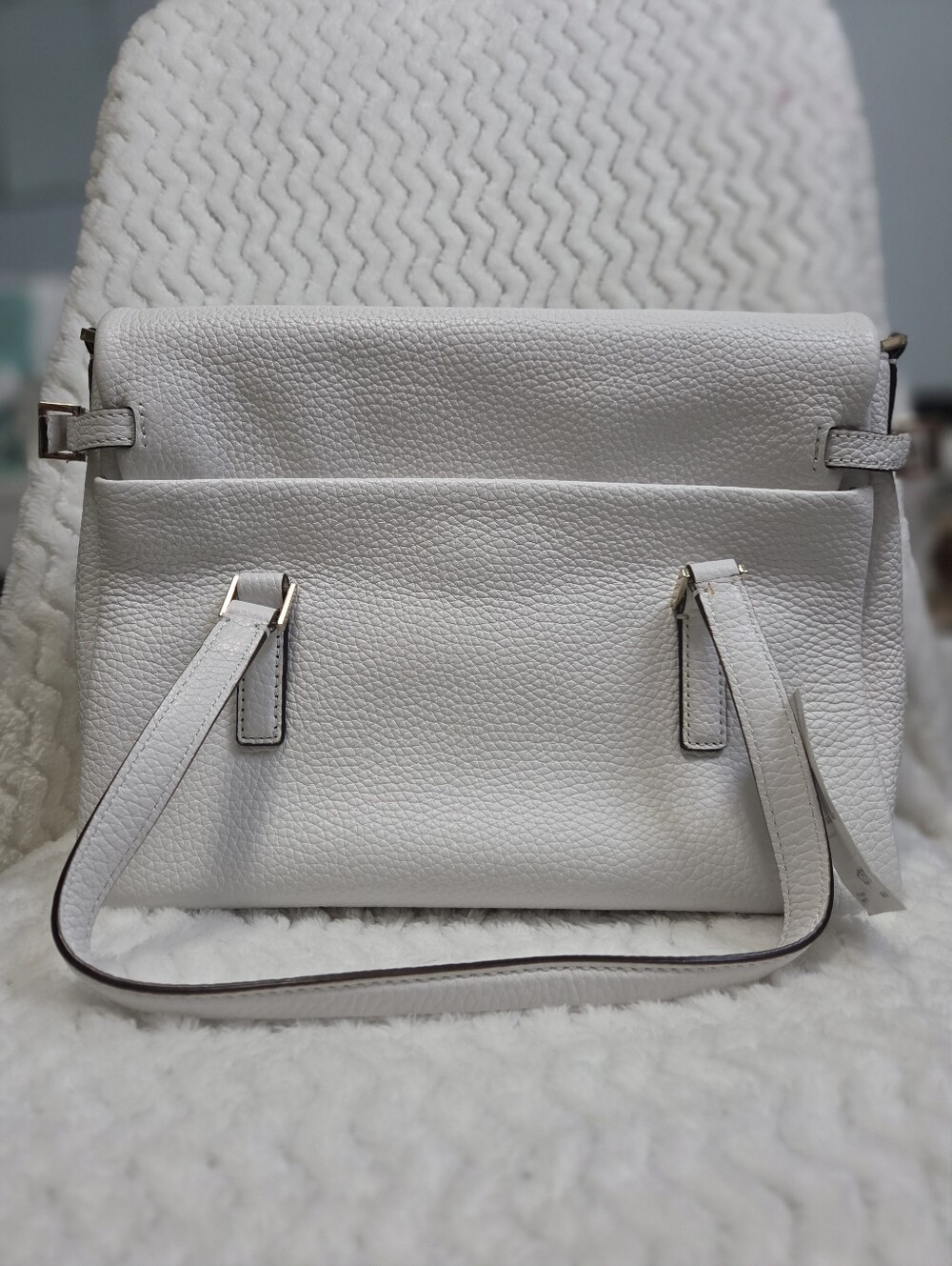 Kate Spade Bright White Leather Holden Satchel Crossbody - Picture 5 of 10
